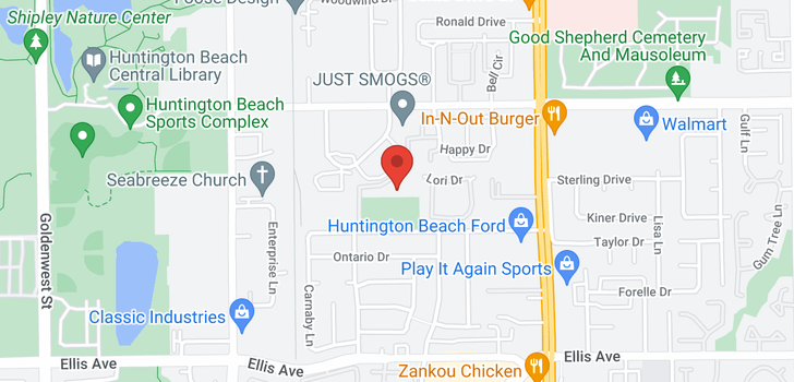 map of 18252 Parkview Ln #101 Huntington Beach, CA 92648